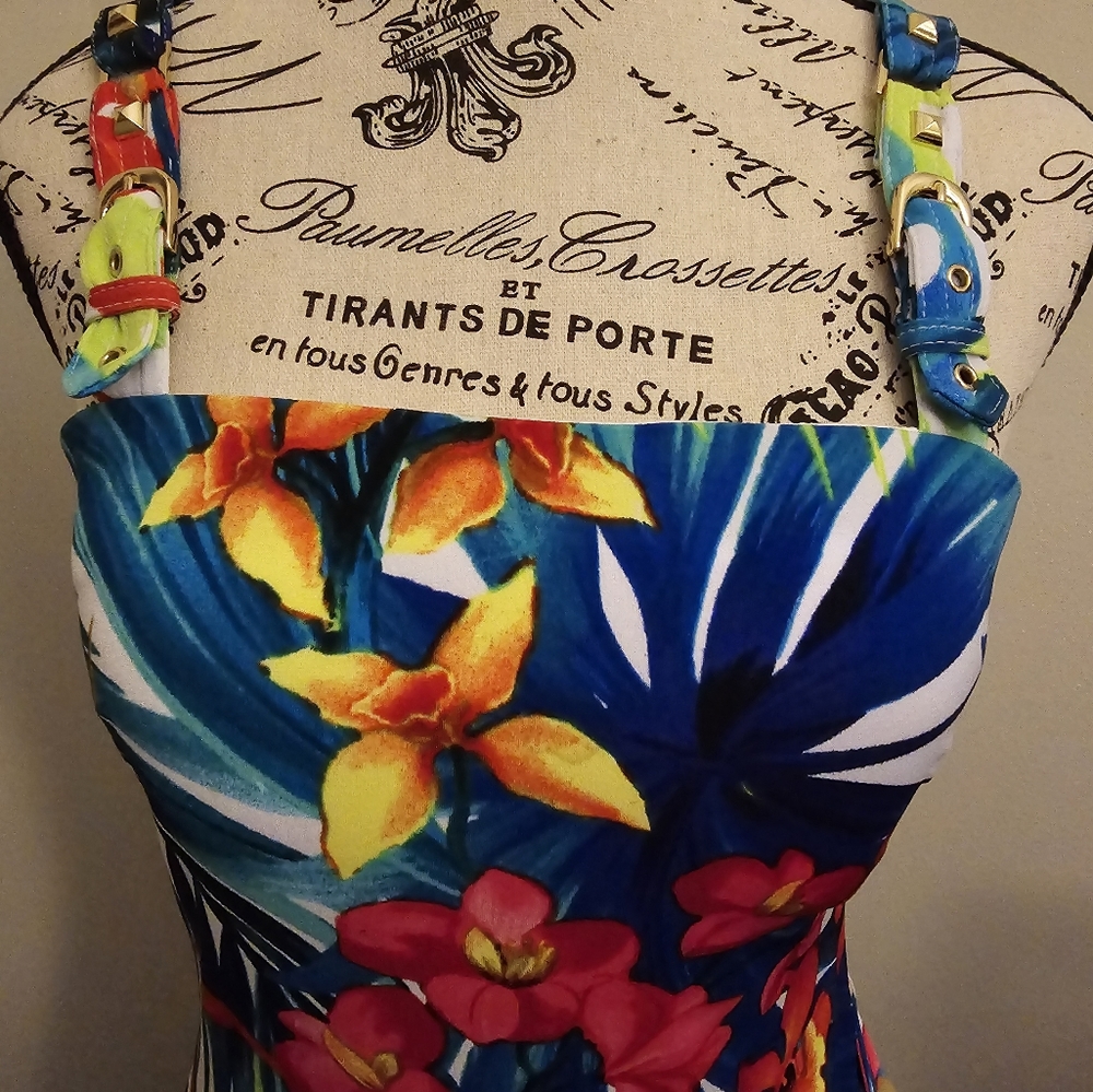 Cache Tropical print dress Size 4